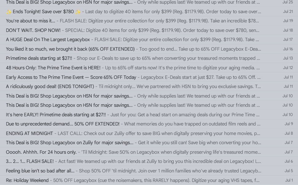 Sale, sale, sale. Do you think we have another sale?